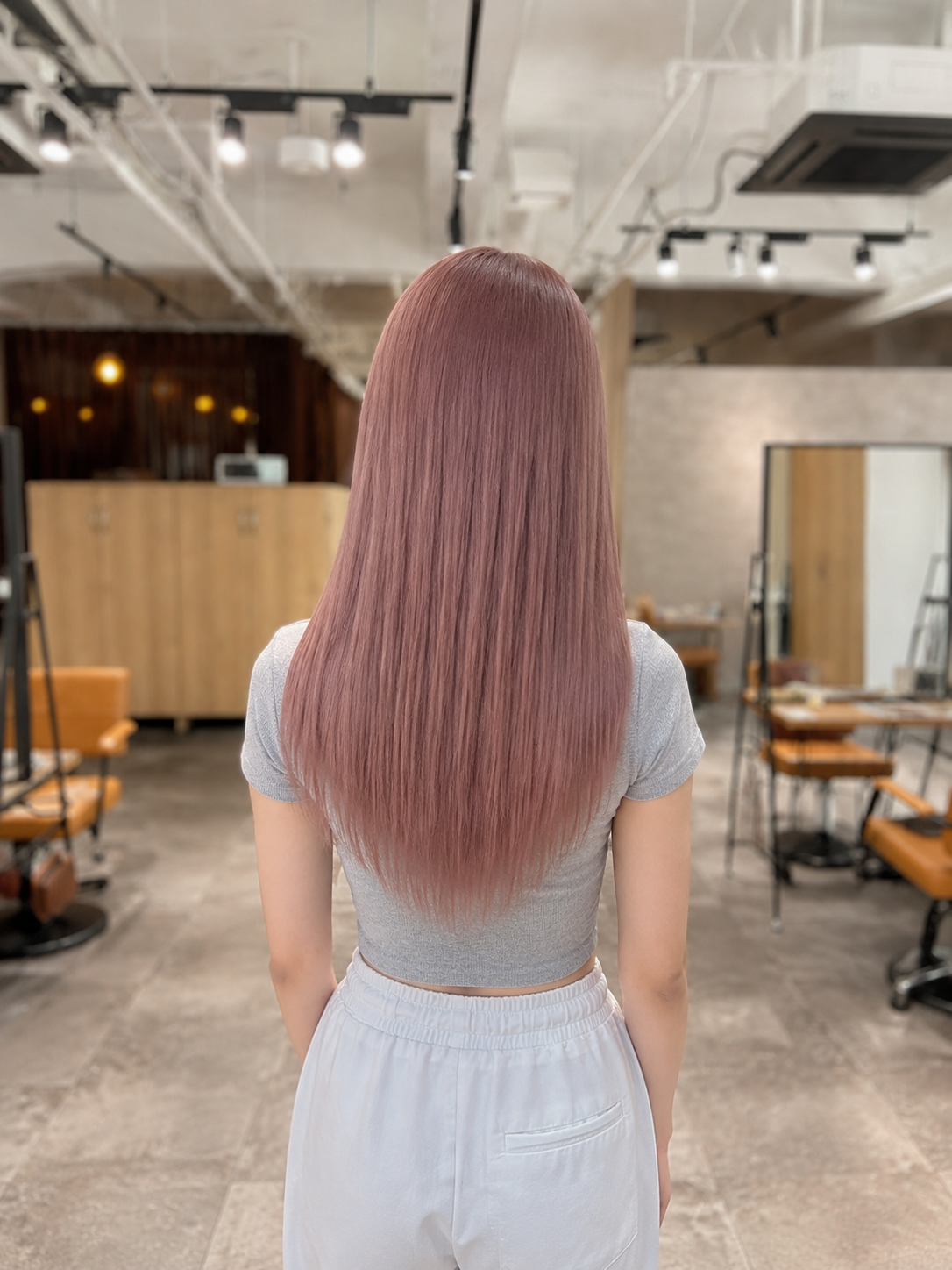 mauve pink /long　くすみモーヴピンクロング
